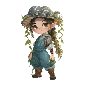 Chibi Elf Botanist Vinyl Car Decal Sticker – Waterproof & UV-Resistant 3.4133333333333336"