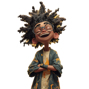 Afro Futuristic Boy V2 Vinyl Car Decal Sticker – Waterproof & UV-Resistant 3.4133333333333336"