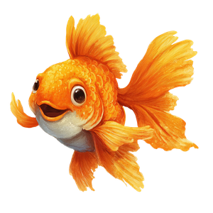 Smiling Cartoon Goldfish Vinyl Car Decal Sticker – Waterproof & UV-Resistant 3.4133333333333336"