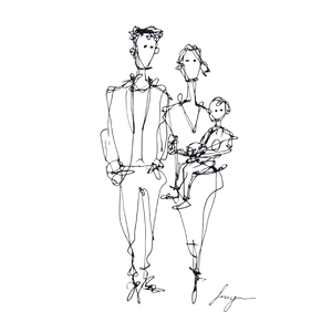 Minimalist Family Sketch V2 Vinyl Car Decal Sticker – Waterproof & UV-Resistant 3.4133333333333336"