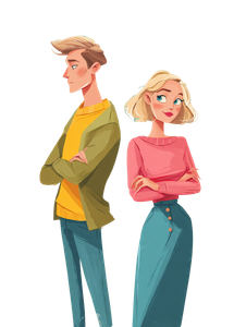 Cartoon Couple Distance V2 Vinyl Car Decal Sticker – Waterproof & UV-Resistant 8.213333333333333"