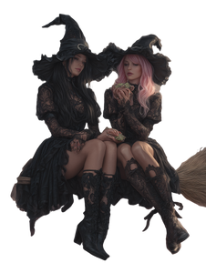 Witches On Cloud Vinyl Car Decal Sticker – Waterproof & UV-Resistant 8.213333333333333"