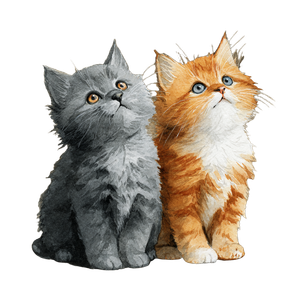 Watercolor Kittens Vinyl Car Decal Sticker – Waterproof & UV-Resistant 3.4133333333333336"