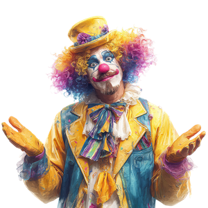 Clown Vector Art Vinyl Car Decal Sticker – Waterproof & UV-Resistant 3.4133333333333336"