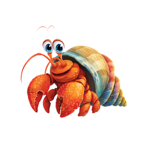 Colorful Hermit Crab V3 Vinyl Car Decal Sticker – Waterproof & UV-Resistant 3.4133333333333336"