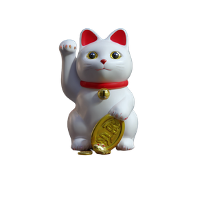 White Lucky Cat V3 Vinyl Car Decal Sticker – Waterproof & UV-Resistant 3.4133333333333336"