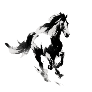 Galloping Horse Art V4 Vinyl Car Decal Sticker – Waterproof & UV-Resistant 6.826666666666667"