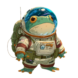 Astronaut Frog V4 Vinyl Car Decal Sticker – Waterproof & UV-Resistant 3.4133333333333336"