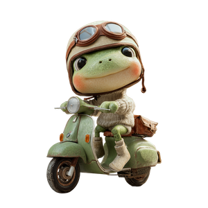 Frog On Scooter V2 Vinyl Car Decal Sticker – Waterproof & UV-Resistant 3.4133333333333336"