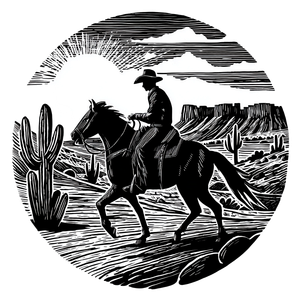Cowboy On Horse V53 Vinyl Car Decal Sticker – Waterproof & UV-Resistant 6.826666666666667"