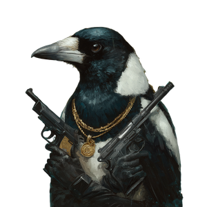 Gangster Magpie Vinyl Car Decal Sticker – Waterproof & UV-Resistant 3.4133333333333336"