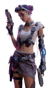 Cyberpunk Pinup Female V2 Vinyl Car Decal Sticker – Waterproof & UV-Resistant 9.49333333333333