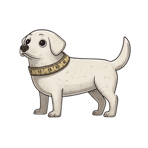Cartoon Labrador With Tape V2 Vinyl Car Decal Sticker – Waterproof & UV-Resistant 3.4133333333333336"