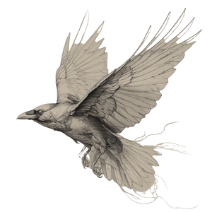 Illustrative Crow V2 Vinyl Car Decal Sticker – Waterproof & UV-Resistant 3.4133333333333336"