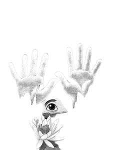 Psychedelic Garden Hands Vinyl Car Decal Sticker – Waterproof & UV-Resistant 8.0"