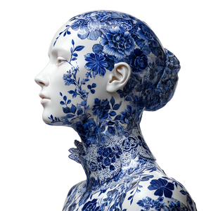 Porcelain Floral Woman V3 Vinyl Car Decal Sticker – Waterproof & UV-Resistant 3.4133333333333336"