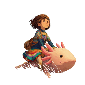 Girl On Axolotl V2 Vinyl Car Decal Sticker – Waterproof & UV-Resistant 3.4133333333333336"