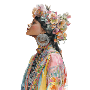 Floral Indian Portrait Vinyl Car Decal Sticker – Waterproof & UV-Resistant 3.4133333333333336"