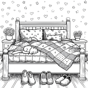 Cozy Bed Scene Vinyl Car Decal Sticker – Waterproof & UV-Resistant 3.4133333333333336"
