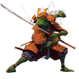 Samurai Frog Warrior V3 Vinyl Car Decal Sticker – Waterproof & UV-Resistant 6.826666666666667"