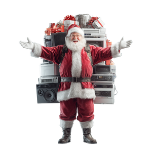 Excited Santa Claus Vinyl Car Decal Sticker – Waterproof & UV-Resistant 3.4133333333333336"
