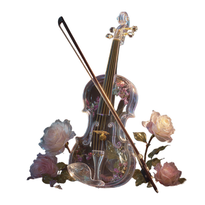 Glass Rose Violin V2 Vinyl Car Decal Sticker – Waterproof & UV-Resistant 6.826666666666667"