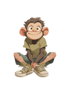 Smiling Chimpanzee Baby Vinyl Car Decal Sticker – Waterproof & UV-Resistant 8.213333333333333"