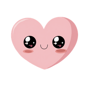 Kawaii Heart Smiley Vinyl Car Decal Sticker – Waterproof & UV-Resistant 3.4133333333333336"