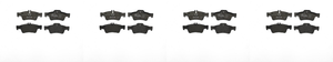 4x Brembo Low-Met Brake Pad Set | FMSI D1424-8540 | Dust-Free | Premium Stainless-Steel Hardware