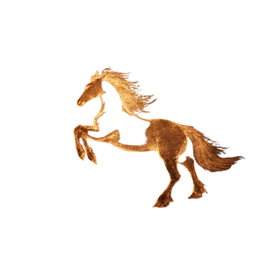 Glowing Golden Horse Vinyl Car Decal Sticker – Waterproof & UV-Resistant 3.4133333333333336"