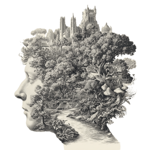 Blossoming Head Landscape Vinyl Car Decal Sticker – Waterproof & UV-Resistant 6.826666666666667"
