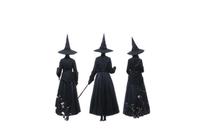 Witches With Wands V2 Vinyl Car Decal Sticker – Waterproof & UV-Resistant 2.986666666666667"
