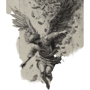 Falling Icarus Drawing Vinyl Car Decal Sticker – Waterproof & UV-Resistant 3.4133333333333336"