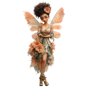 Cartoon African American Fairies Vinyl Car Decal Sticker – Waterproof & UV-Resistant 3.4133333333333336"