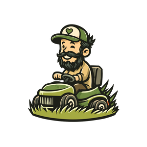 Happy Mowing Man V2 Vinyl Car Decal Sticker – Waterproof & UV-Resistant 3.4133333333333336"