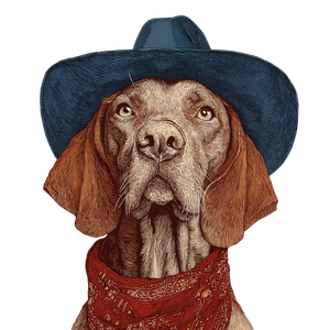 Vizsla Cowboy Hat Vinyl Car Decal Sticker – Waterproof & UV-Resistant 3.4133333333333336"