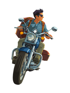 Motorcycle Rider Illustration Vinyl Car Decal Sticker – Waterproof & UV-Resistant 8.213333333333333"