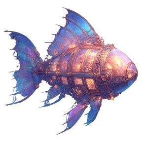Mechanical Space Fish Vinyl Car Decal Sticker – Waterproof & UV-Resistant 3.4133333333333336"
