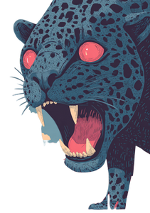 Giant Leopard Illustration V2 Vinyl Car Decal Sticker – Waterproof & UV-Resistant 4.32"