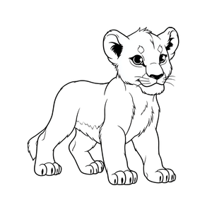 Lion Cub Coloring Vinyl Car Decal Sticker – Waterproof & UV-Resistant 3.4133333333333336"