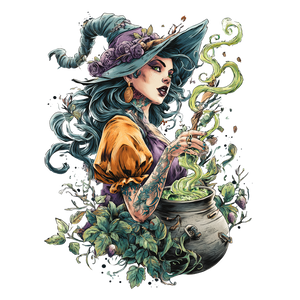 Witch Tattoo Design V2 Vinyl Car Decal Sticker – Waterproof & UV-Resistant 3.4133333333333336"