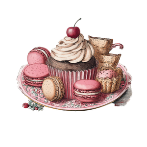 Vintage Cupcake Illustration Vinyl Car Decal Sticker – Waterproof & UV-Resistant 3.4133333333333336"