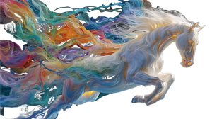 Divine Rainbow Horse V2 Vinyl Car Decal Sticker – Waterproof & UV-Resistant 2.72"