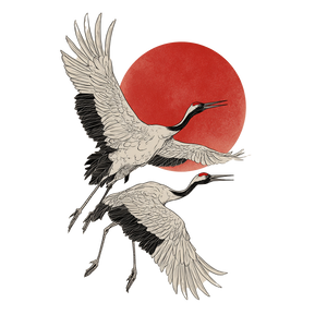 Japanese Cranes Tattoo V2 Vinyl Car Decal Sticker – Waterproof & UV-Resistant 3.4133333333333336"