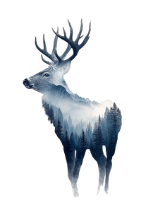 Deer Silhouette Landscape V4 Vinyl Car Decal Sticker – Waterproof & UV-Resistant 4.4