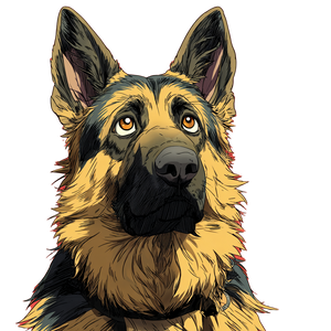 Anime German Shepherd V4 Vinyl Car Decal Sticker – Waterproof & UV-Resistant 3.4133333333333336"
