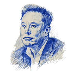 Elon Musk Sketch V2 Vinyl Car Decal Sticker – Waterproof & UV-Resistant 3.4133333333333336"