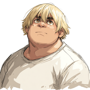 Blonde Overweight Boy Vinyl Car Decal Sticker – Waterproof & UV-Resistant 3.4133333333333336"