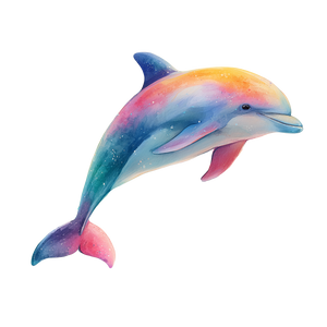 Colorful Cartoon Dolphin Vinyl Car Decal Sticker – Waterproof & UV-Resistant 6.826666666666667"