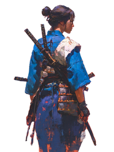 Samurai Woman Portrait V3 Vinyl Car Decal Sticker – Waterproof & UV-Resistant 8.213333333333333"